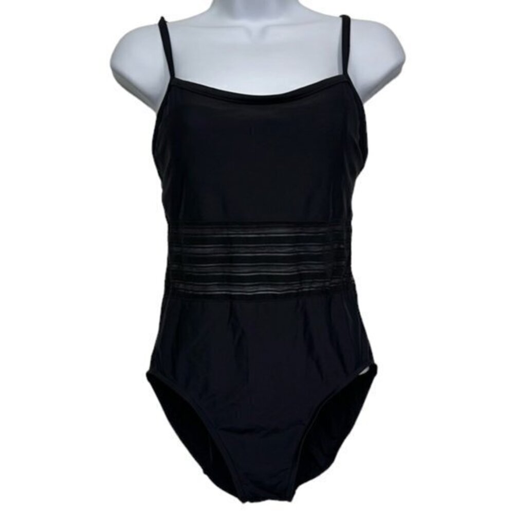 Women's Vintage VTG Jantzen Black Finesse Swimsuit Size 12 EUC #1565